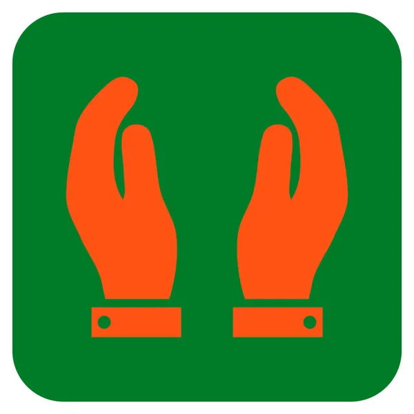 Verzorging handen plat vierkant Vector Icon — Stockvector