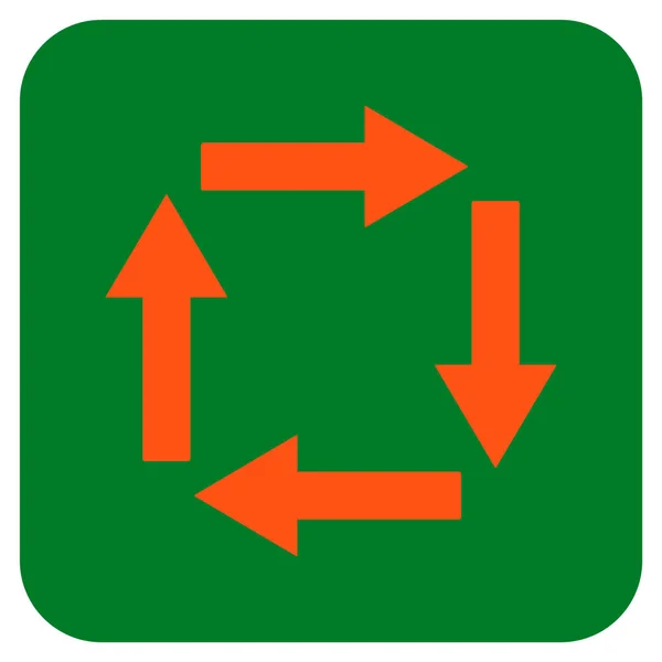 Setas de circulação plana vetor quadrado ícone — Vetor de Stock