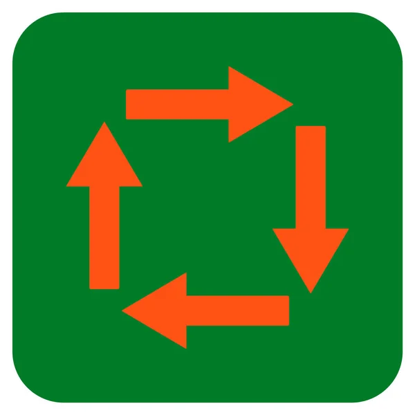 Frecce di circolazione Icona vettoriale quadrata piatta — Vettoriale Stock