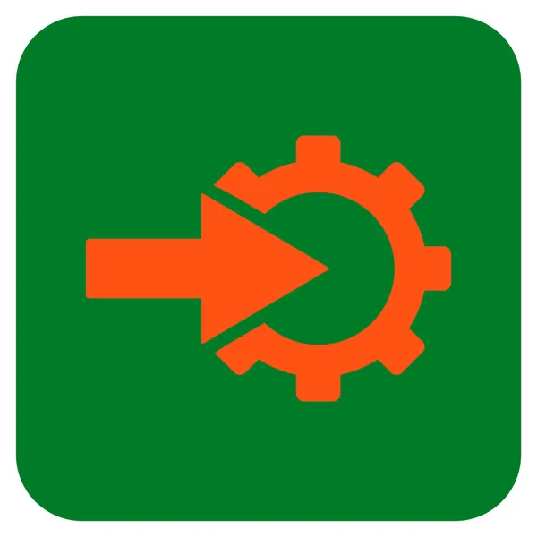 Cog Integration Flat Squared Vector Icon — Stock Vector