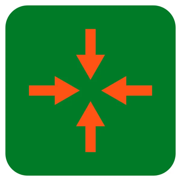 Comprimi le frecce Icona vettoriale quadrata piatta — Vettoriale Stock