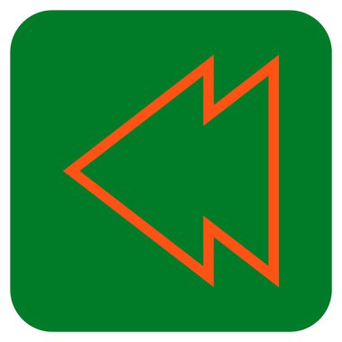 Düz sol yön vektör simgesi kare