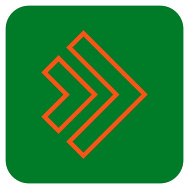 Şu yönde düz vektör simgesi kare