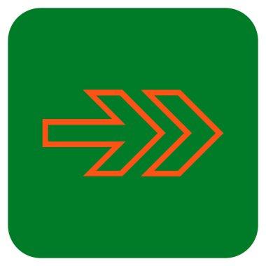 Şu yönde düz vektör simgesi kare