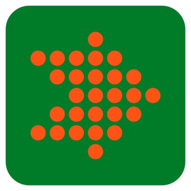 Noktalı ok sağ düz vektör simgesi kare