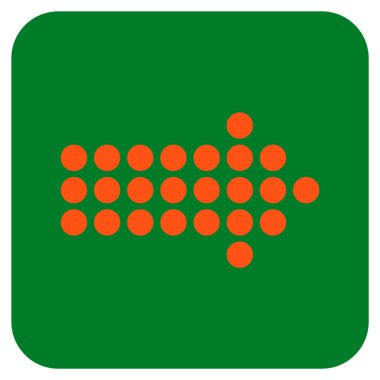 Noktalı ok sağ düz vektör simgesi kare