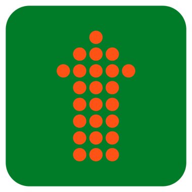 Düz kare vektör simge yukarı noktalı ok