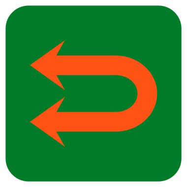 Sola çift ok düz kare vektör simgesi