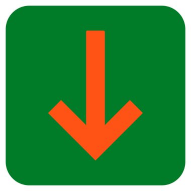 Ok düz kare vektör simgesi