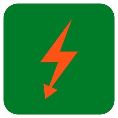 Elektrik Strike düz kare vektör simgesi