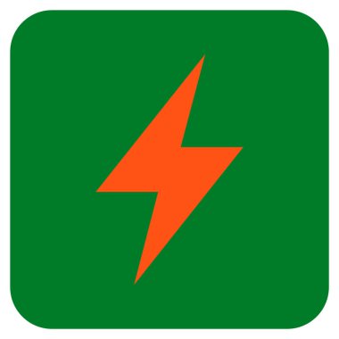 Elektrik Strike düz kare vektör simgesi