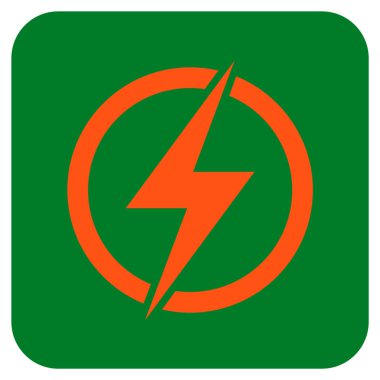 Elektrik düz kare vektör simgesi