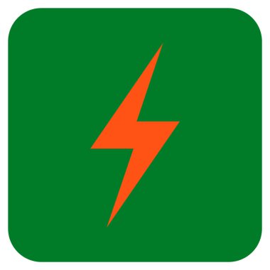 Elektrik düz kare vektör simgesi