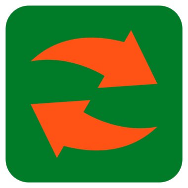 Exchange oklar düz kare vektör simgesi