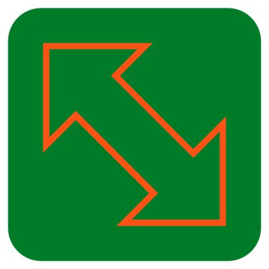 Exchange çapraz düz kare vektör simgesi