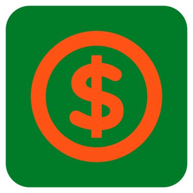 Finans düz kare vektör simgesi