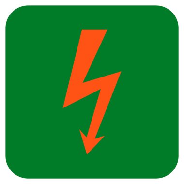 Yüksek gerilim düz kare vektör simgesi