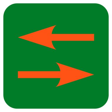 Yatay Exchange oklar düz kare vektör simgesi