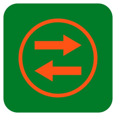 Yatay Çevir oklar düz kare vektör simgesi