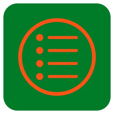 Öğeleri düz kare vektör simgesi