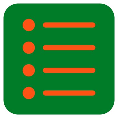 Öğeleri düz kare vektör simgesi