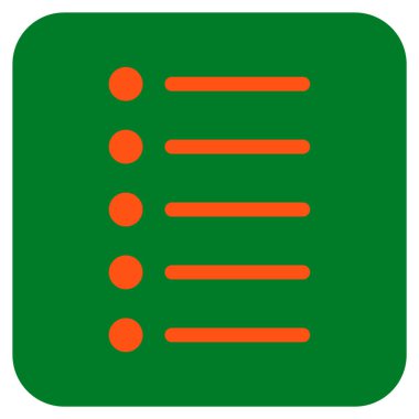 Öğeleri düz kare vektör simgesi