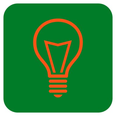 Lamba ampul düz kare vektör simgesi