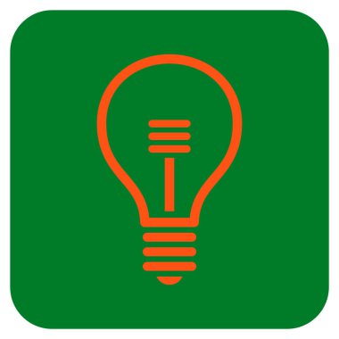 Lamba ampul düz kare vektör simgesi