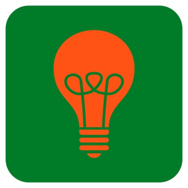 Lamba ampul düz kare vektör simgesi