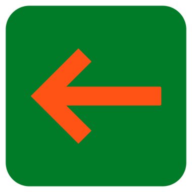 Sol ok düz kare vektör simgesi