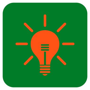 Ampul düz kare vektör simgesi