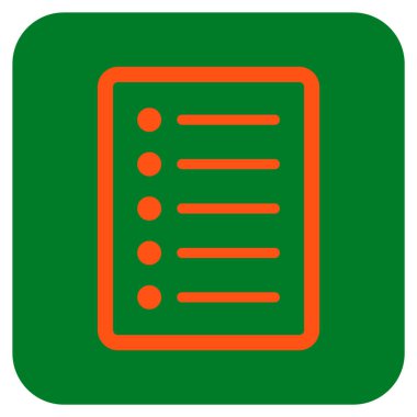 Vektör simge listesi sayfa düz kare