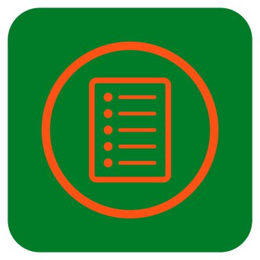 Vektör simge listesi sayfa düz kare