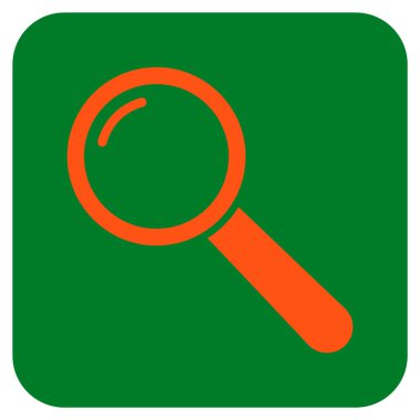 Büyüteç'i düz kare vektör simgesi