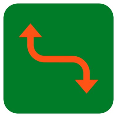 Bend ok düz kare vektör simgesi karşısında