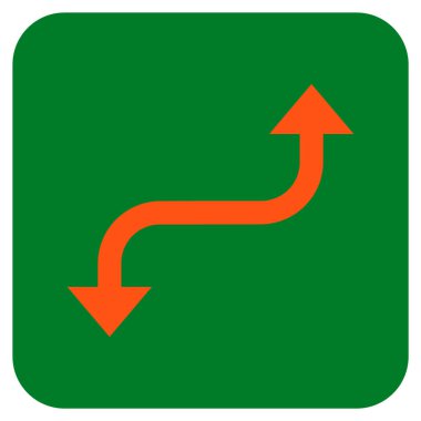 Tam tersi kavisli ok düz kare vektör simgesi