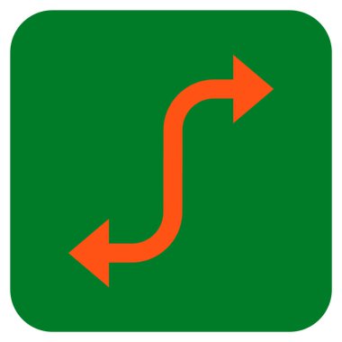 Bend ok düz kare vektör simgesi karşısında