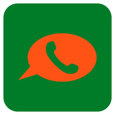 Telefon iletisi düz kare vektör simgesi
