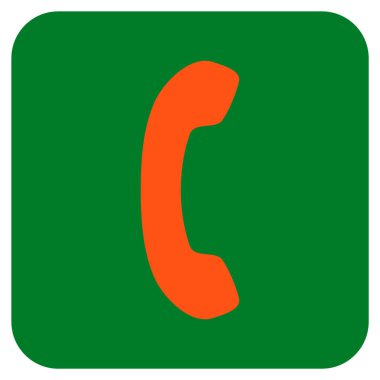 Telefon alıcı düz kare vektör simgesi