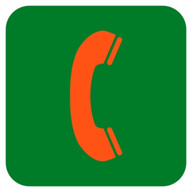 Telefon alıcı düz kare vektör simgesi
