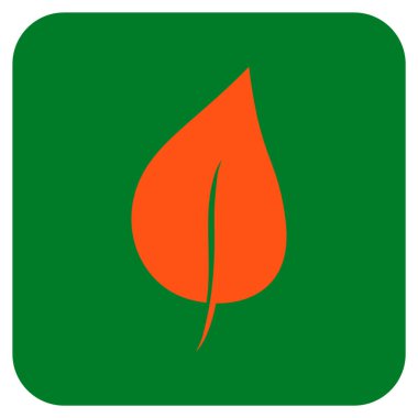 Bitki yaprak düz kare vektör simgesi