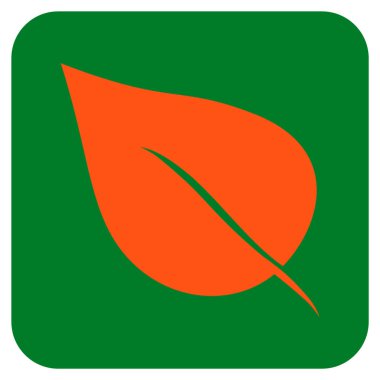 Bitki yaprak düz kare vektör simgesi