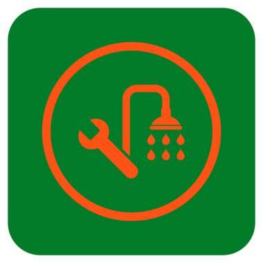 Sıhhi tesisat düz kare vektör simgesi