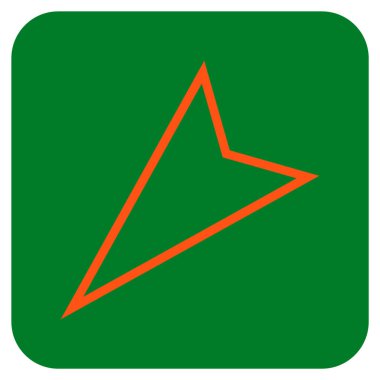 İşaretçi sol düz vektör simgesi kare.