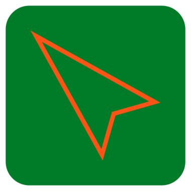 İşaretçi sol düz vektör simgesi kare.