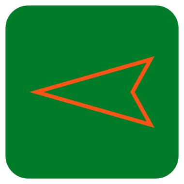 Düz yaptı işaretçi vektör simgesi kare