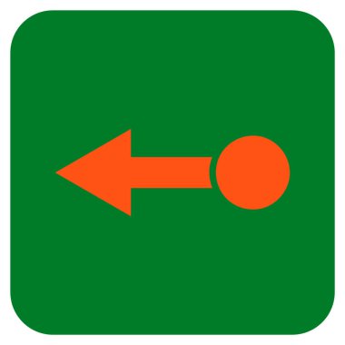 Sol düz kare vektör simge çekin