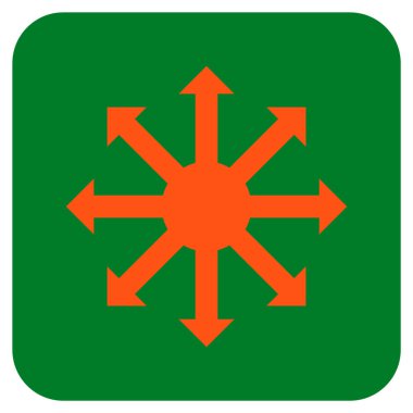 Radyal oklar düz kare vektör simgesi