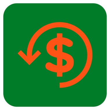 Düz kare vektör simge iade