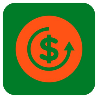 Düz kare vektör simge iade